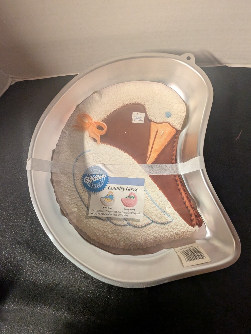 New Rare Vintage Wilton Country Goose Geese Duck Ribbon Aluminum Cake Pan 1988